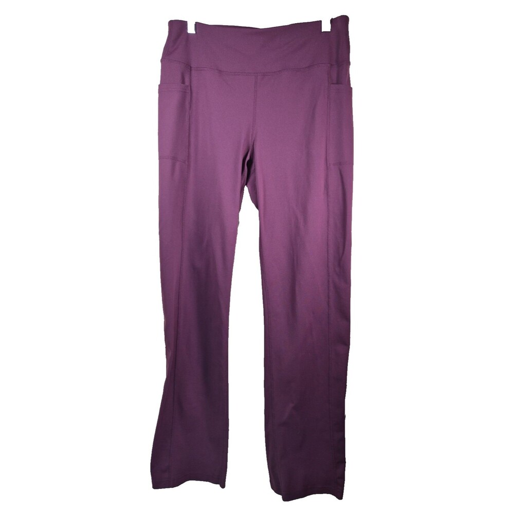 Skechers Go Walk Womens Large Burgundy High Waisted Leggings Pants Stretch